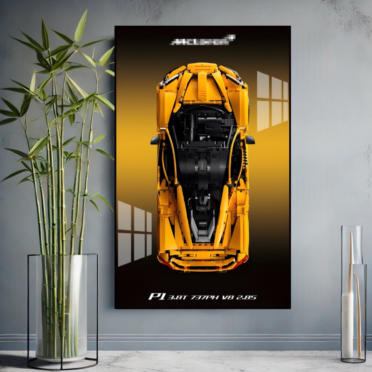 Decorative wall frame rack for 42172 McLaren P1  LED - 50x80cm - V4 (Car Not Included)