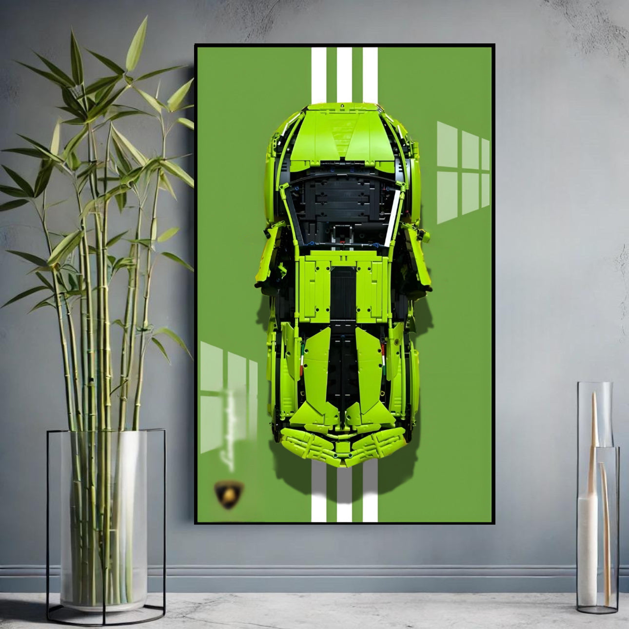 Decorative wall frame rack for 42115 Lamborghini  -  Normal (Without LED) - 50x80cm - V1  (Car Not Included)