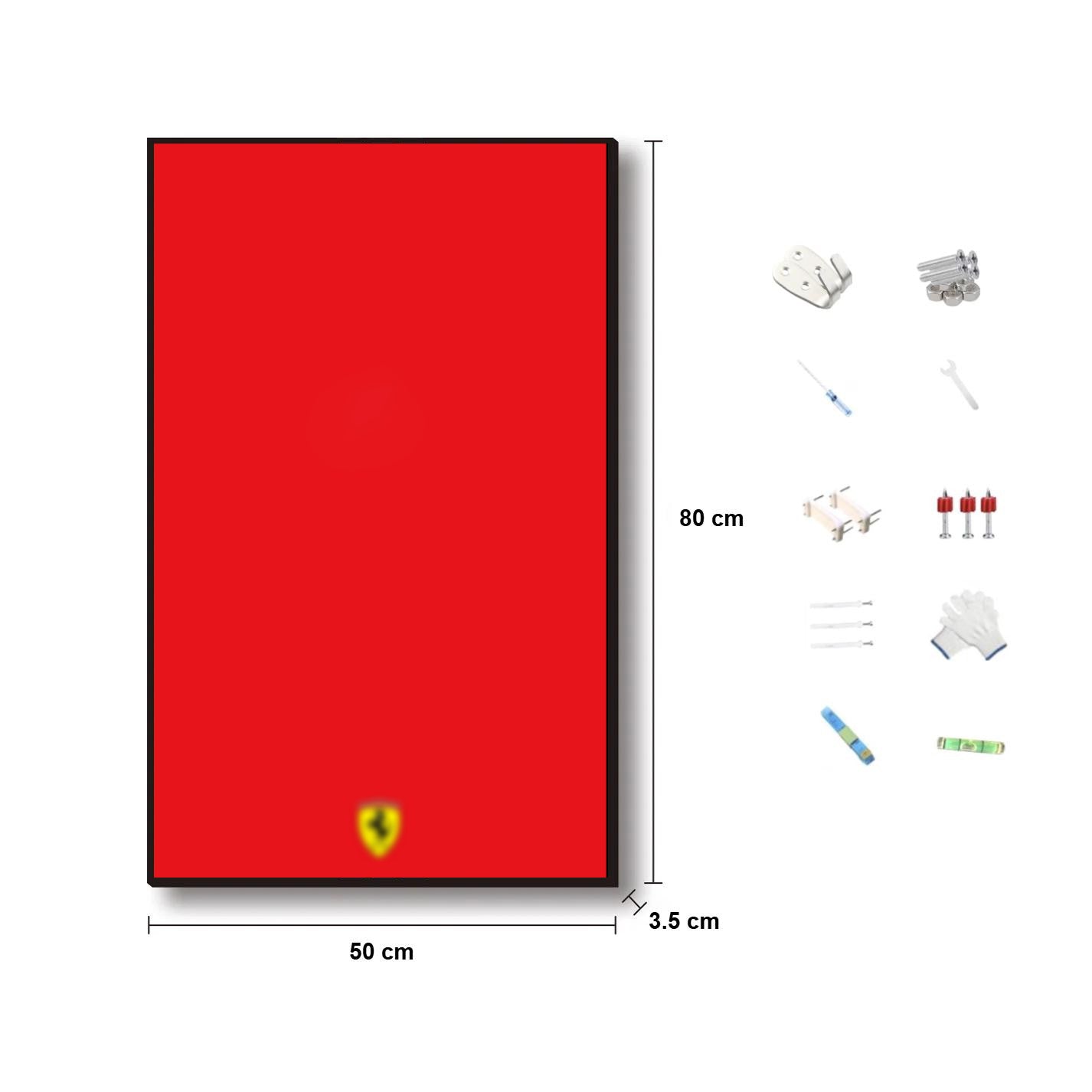 Decorative wall frame rack for 42143 Ferrari SP3 LED - 50x80cm - V4 (Car Not Included)