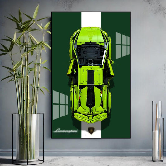 Decorative wall frame rack for 42115 Lamborghini Normal (Without LED)l - 50x80cm - V2 (Car Not Included)