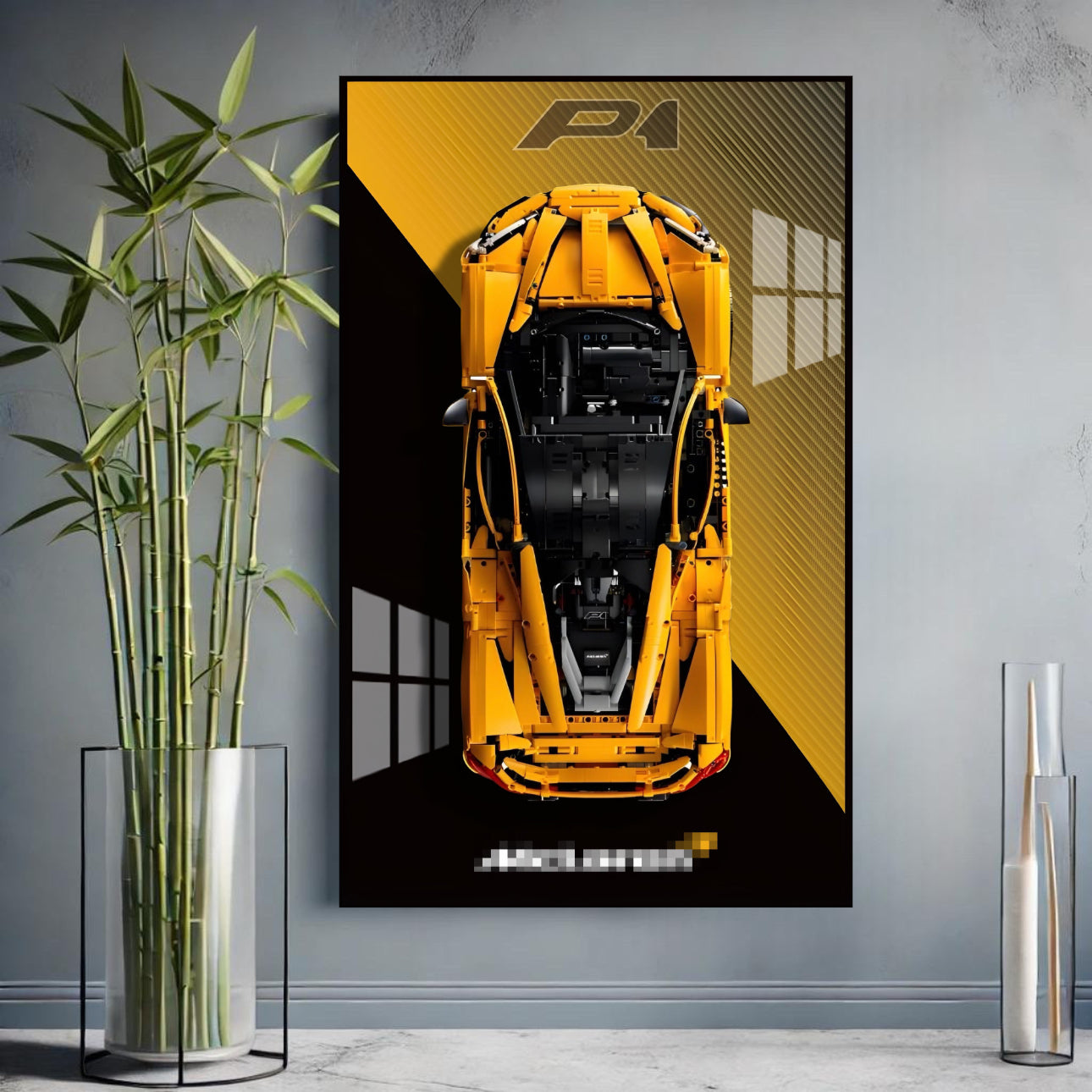 Decorative wall frame rack for 42172 McLaren P1 Normal (Without LED) - 50x80cm - V2 (Car Not Included)