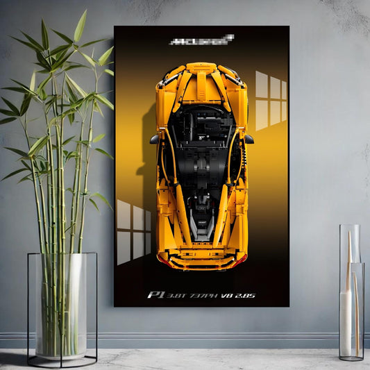 Decorative wall frame rack for 42172 McLaren P1 Normal (Without LED) - 50x80cm - V4 (Car Not Included)