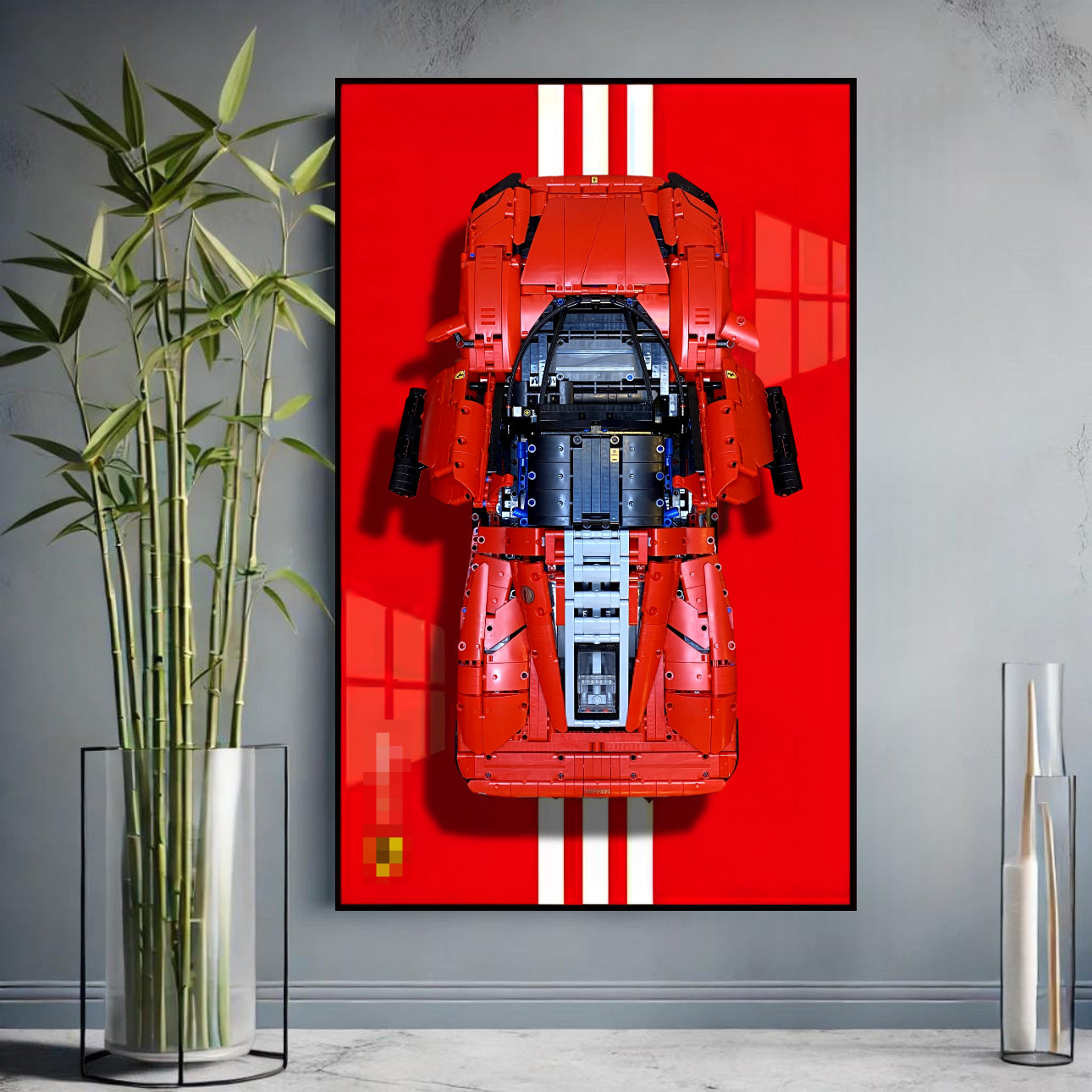 Decorative wall frame rack for 42143 Ferrari SP3 Normal (Without LED) - 50x80cm - V3 (Car Not Included)